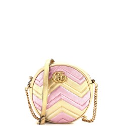 GG Marmont Round Shoulder Bag Matelasse Leather Mini