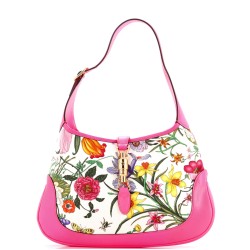 Jackie Hobo Flora Canvas with Leather Medium