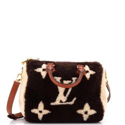 Speedy Bandouliere Bag Monogram Giant Teddy Fleece 25