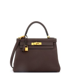 Kelly Handbag Havane Togo with Gold Hardware 28