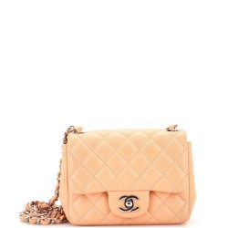 Square Classic Single Flap Bag Quilted Lambskin Mini