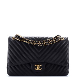 Classic Double Flap Bag Chevron Lambskin Jumbo
