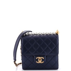 Chic Pearls Flap Bag Quilted Goatskin with Acrylic Beads Mini