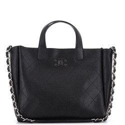 Covered CC Shopping Tote Stitched Caviar Medium