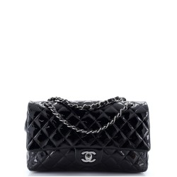 Classic Double Flap Bag Quilted Patent Medium
