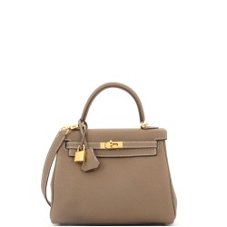 Kelly Handbag Grey Togo with Gold Hardware 25