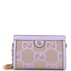Ophidia Chain Shoulder Bag Jumbo GG Canvas with Leather Small