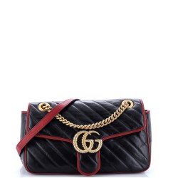 GG Marmont Flap Bag Diagonal Quilted Leather Small