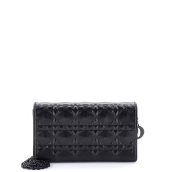 Lady Dior Chain Pouch Diamond Motif Cannage Calfskin