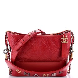 Gabrielle Hobo with Logo Handle Quilted Aged Calfskin Medium