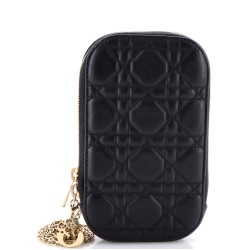 Lady Dior Phone Holder on Chain Cannage Quilt Lambskin