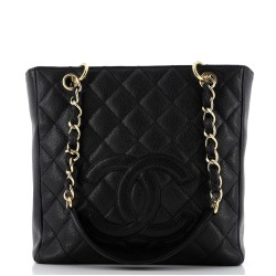 Petite Shopping Tote Quilted Caviar