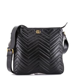 GG Marmont Zip Messenger Bag Matelasse Leather Medium