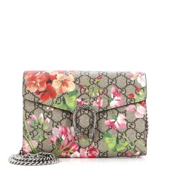 Dionysus Chain Wallet Blooms Print GG Coated Canvas Small