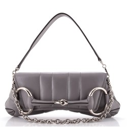 Horsebit Chain Shoulder Bag Vertical Quilted Leather Medium