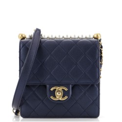 Chic Pearls Flap Bag Quilted Lambskin Mini