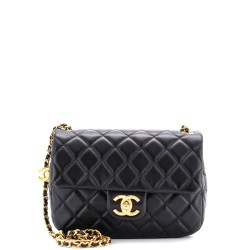 Coco de Toi Heart Chain Square Flap Bag Quilted Lambskin Small