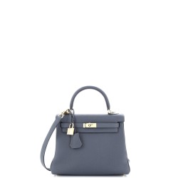 Kelly Handbag Grey Togo with Permabrass Hardware 25