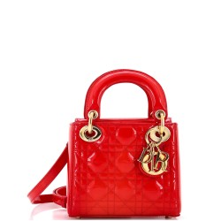 Lady Dior Bag Cannage Quilt Patent Mini
