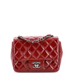 Square Classic Single Flap Bag Quilted Patent Mini