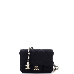 Classic Flap Chain Belt Bag Quilted Jersey Mini
