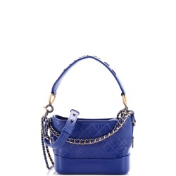 Gabrielle Hobo with Logo Handle Quilted Aged Calfskin Small