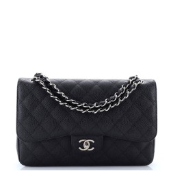 Classic Double Flap Bag Quilted Caviar Jumbo