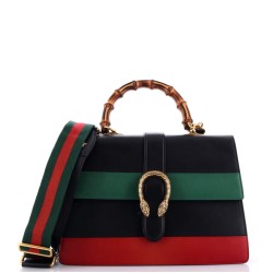 Dionysus Bamboo Top Handle Bag Colorblock Leather Large