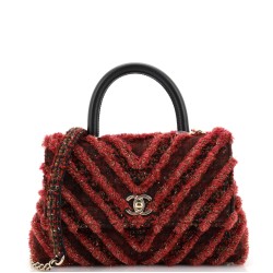 Coco Top Handle Bag Chevron Tweed and Fringed Tinsel Mini