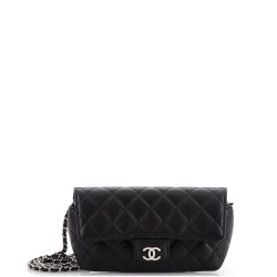 Classic Sunglasses Case with Chain Quilted Caviar