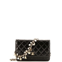 Pearl Charm Wallet on Chain Quilted Glazed Calfskin
