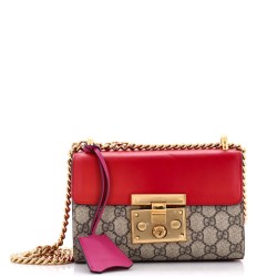 Padlock Shoulder Bag GG Coated Canvas and Leather Small