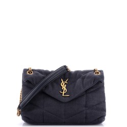 Loulou Puffer Shoulder Bag Quilted Canvas Small