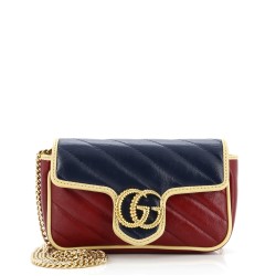 GG Marmont Flap Bag Diagonal Quilted Leather Super Mini