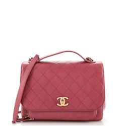 Business Affinity Flap Bag Quilted Caviar Large