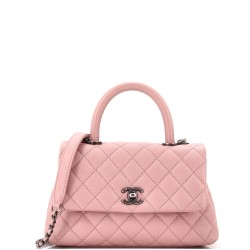 Coco Top Handle Bag Quilted Caviar Mini