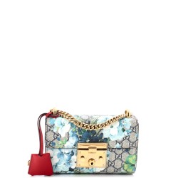 Padlock Shoulder Bag Blooms Print GG Coated Canvas Small