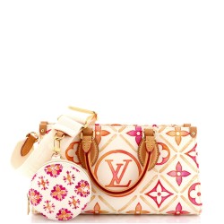 OnTheGo Tote By The Pool Monogram Tile Canvas East West