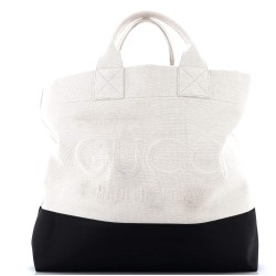 Logo Embossed Open Tote Canvas