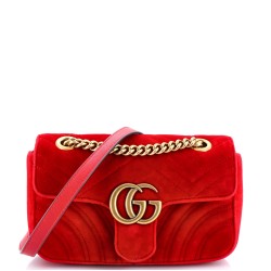 GG Marmont Flap Bag Matelasse Velvet Mini