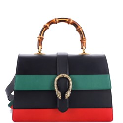 Dionysus Bamboo Top Handle Bag Colorblock Leather Large