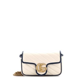 GG Marmont Flap Bag Diagonal Quilted Leather Super Mini