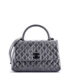 Coco Top Handle Bag Quilted Aged Calfskin Small