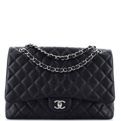 Classic Single Flap Bag Quilted Caviar Maxi