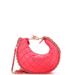 Chain Around Hook Hobo Quilted Lambskin Small