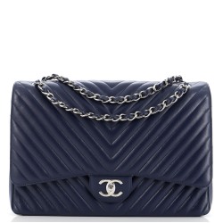 Classic Double Flap Bag Chevron Caviar Maxi