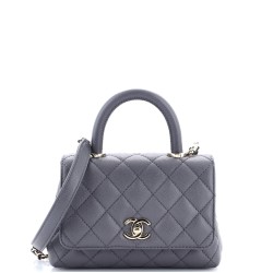 Coco Top Handle Bag Quilted Caviar Extra Mini