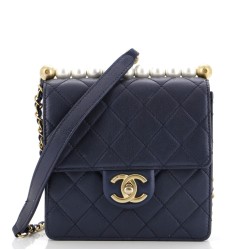 Chic Pearls Flap Bag Quilted Lambskin Mini