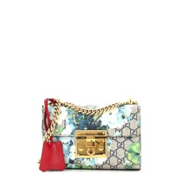 Padlock Shoulder Bag Blooms Print GG Coated Canvas Small
