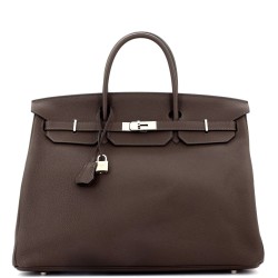 Birkin Handbag Ebene Togo with Palladium Hardware 40